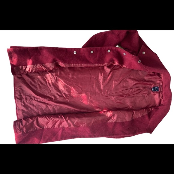Gap Women's Cranberry Colored Wool Blend Peacoat Size M - Picture 3 of 3